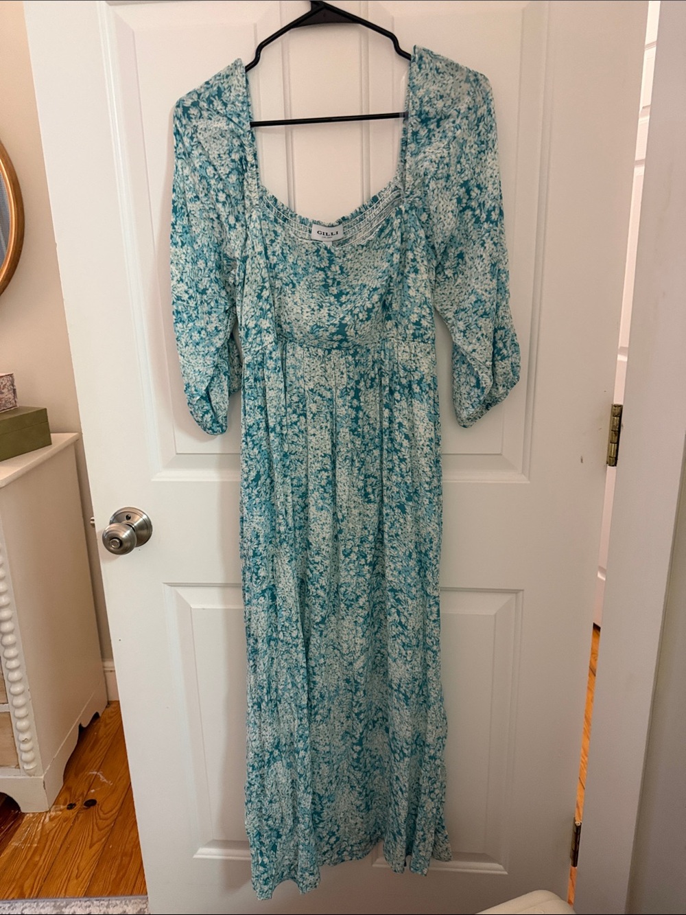 Gilli Teal Floral Maxi Dress